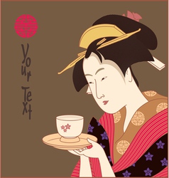 Japanese geisha with copy-space vector image