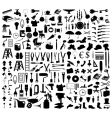 Collection of silhouettes of subjects vector image
