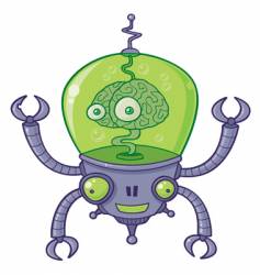 Brainbot robot with brain vector image