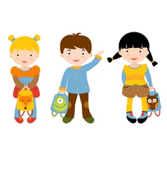 Back to school kids vector image