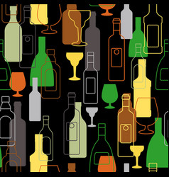 Bar colorful pattern with alcohol bottles Bar colorful pattern with alcohol bottles vector image