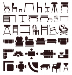 Furniture icons vector image