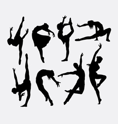 Dancer male and female silhouettes vector image