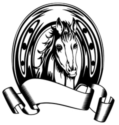Head horse in horse shoe vector image