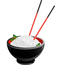 Bowl of rice vector image