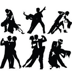 Dancing silhouettes vector image