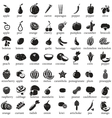 Set of fruits and vegetables icons vector image
