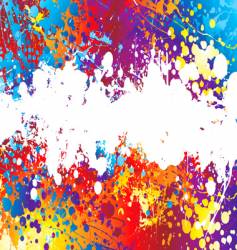 Ink splat rainbow background vector image