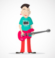 Bass Guitar Player - Punk Style Isolated on Light vector image