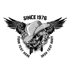 Skull with wings vector image