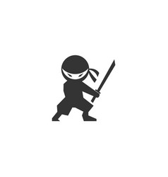 Japanese ninja logo katana master insignia design Vector Image