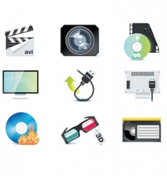 Video icons vector image