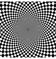 Black and white hypnotic background vector image