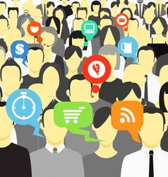 Hinking people in a crowd vector image
