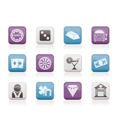 Casino and gambling icons vector image
