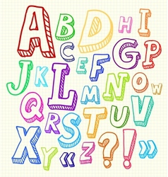 Hand drawn abc letters vector image