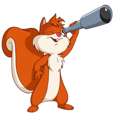 Squirrel with telescope vector image