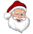 Winking Santa Claus Face Side View vector image