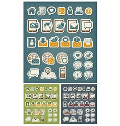 Internet communication icons vector image
