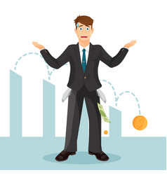 Devastated businessman makes helpless gesture man vector image