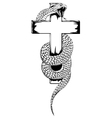 Snake and cross vector image