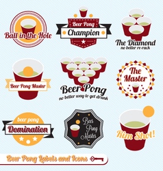Beer Pong Labels vector image