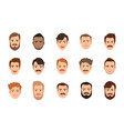Male portrait with various hairstyle vector image