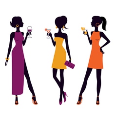 Cocktail Party girls vector image