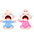 Crying baby twins vector image