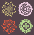 Decorative set of flowers lotus mandalas vector image