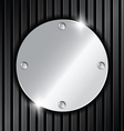 Circle metallic label vector image