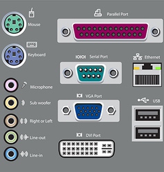Computer port type vector image