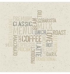 Coffee words poster design template vector image