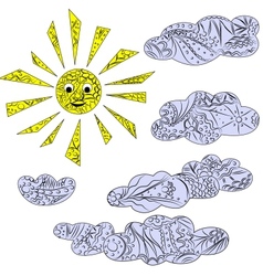 Clouds and sun vector image