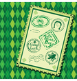 Set of Green grunge rubber stamps with Beer mug vector image