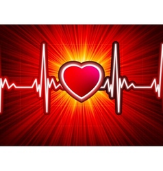 Heart beating monitor vector image