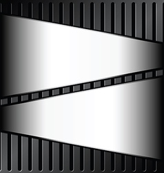 Metallic label on grille background vector image