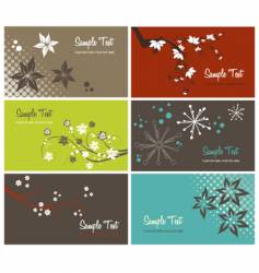 Set of floral business cards vector image