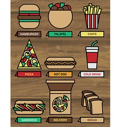 Fast food icons 380 vector image