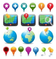 Gps navigation icons vector image