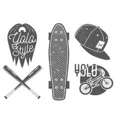 Set of vintage sport labels emblems logo vector image