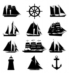 Sailing design elements vector image