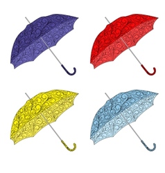 Colorful painted umbrellas vector image