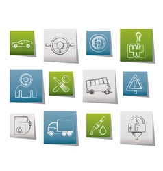 Car services and transportation icons vector image
