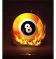Burning billiard ball vector image