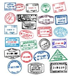 Passport stamps vector image