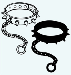 Leather fetish collar steel spikes on surface vector image