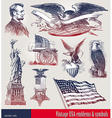 Set of American symbols vector image
