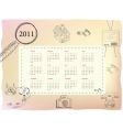 Template for calendar for 2011 vector image