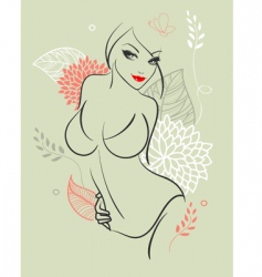 Chichi line flower vector image
